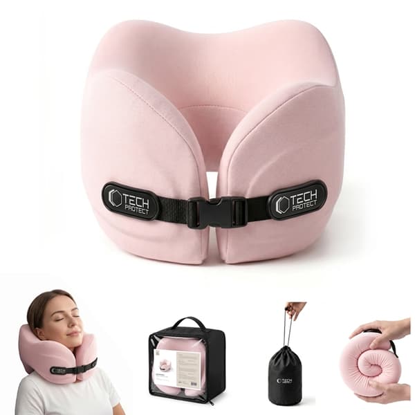 Tech-Protect ComfortRest Resekudde för Nacken - Rosa