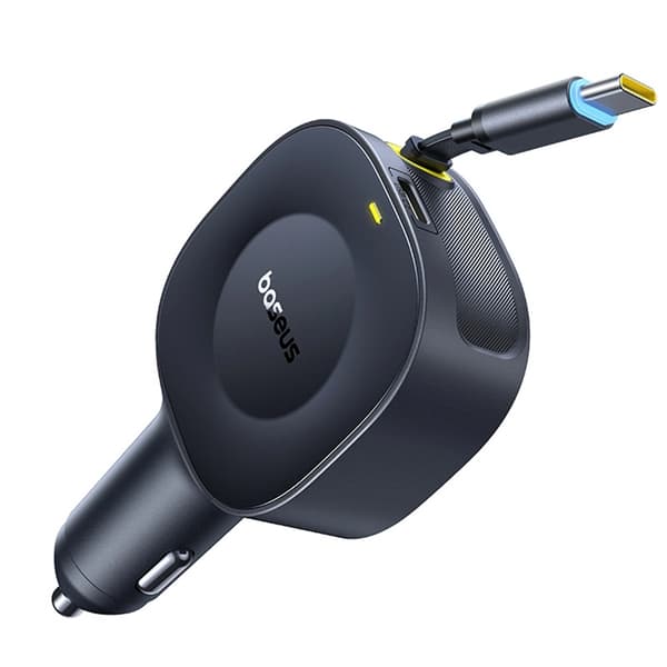 Baseus Biloplader 30W med Udtrækkelig Kabel PrimeTrip VR2 - Sort