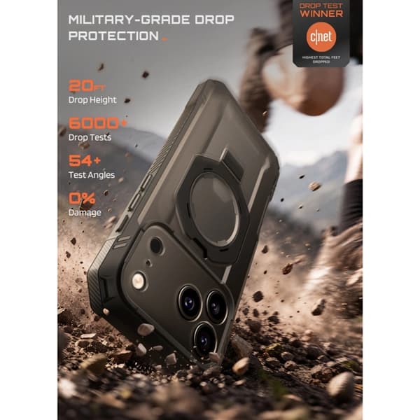 SupCase-puhelinkotelo iPhone 18 Pro/17 Pro Magsafe Grip Pro - Musta