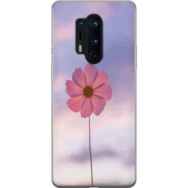 Taske til OnePlus 8 Pro med lyserød blomst