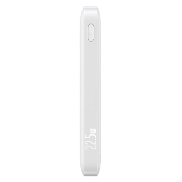 Baseus Powerbank 10000 mAh 22.5W USB-C USB-A - Hvid