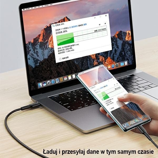 USAMS U43 USB-C/USB-C Kabel 100W PD 5A 1.2m SJ459USB01 - Sort