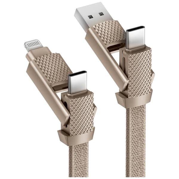 Bazic USB-C/USB-A til USB-C/Lightning 60W Kabel 15cm 3A Alucable GoCharge