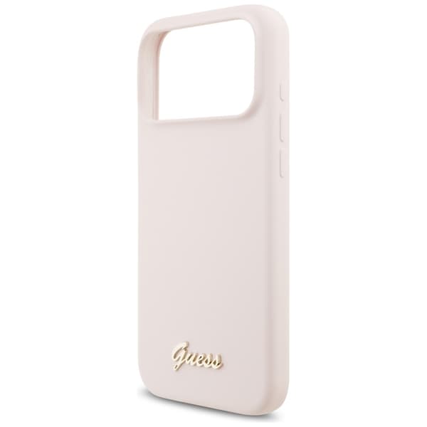 Guess Mobilskal För iPhone 17 Pro Max Magsafe Script Metal Logo - Rosa