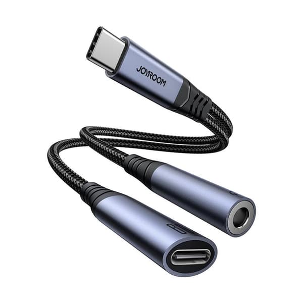 Joyroom 2in1 DAC-adapter USB-C/USB-C/3.5mm Mini-stik Sort