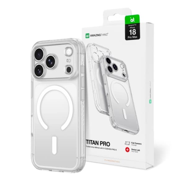 AmazingThing Mobilcover Til iPhone 18 Pro Max/17 Pro Max Magsafe Titan - Clear