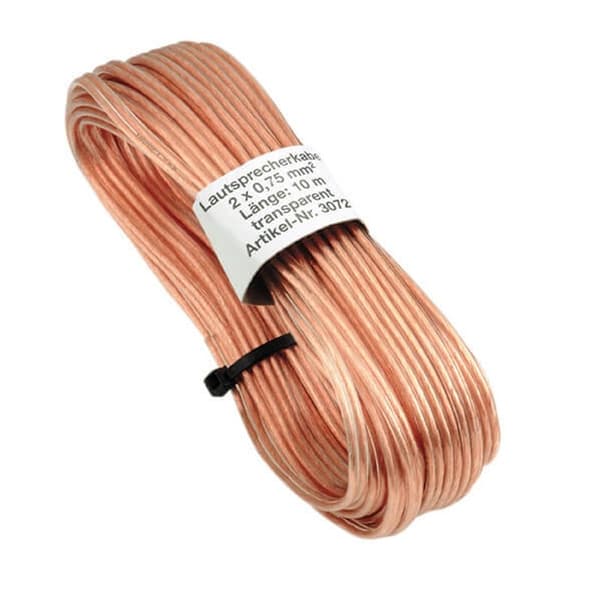 HAMA Kaiutinkaapeli 2x0.75mm2 Läpinäkyvä 10m