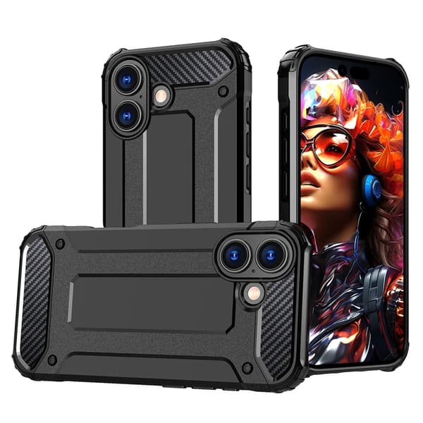 iPhone 17 Hybrid Armor Telefontaske - Sort