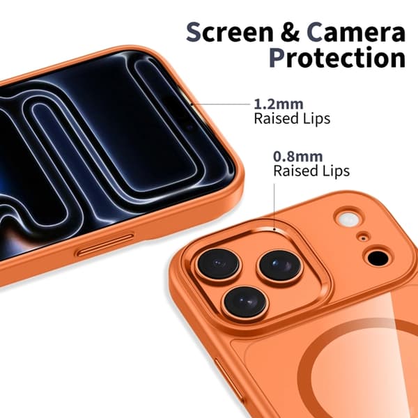 Tech-Protect Mobilskal till iPhone 17 Pro Magsafe - Orange/Clear
