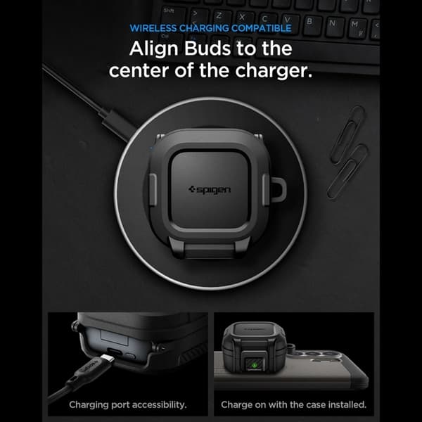 Spigen Cover Til Galaxy Buds 4/4 Pro Lock Fit - Mat Sort