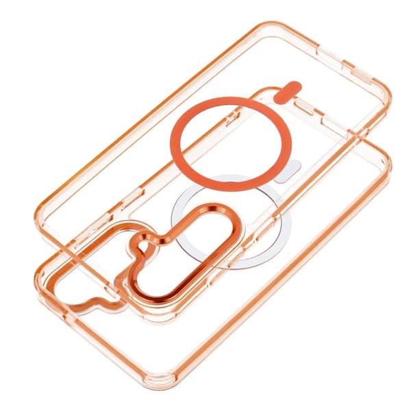 Mobilskal För iPhone 17 MagSafe Frame Clear Hybrid - Orange
