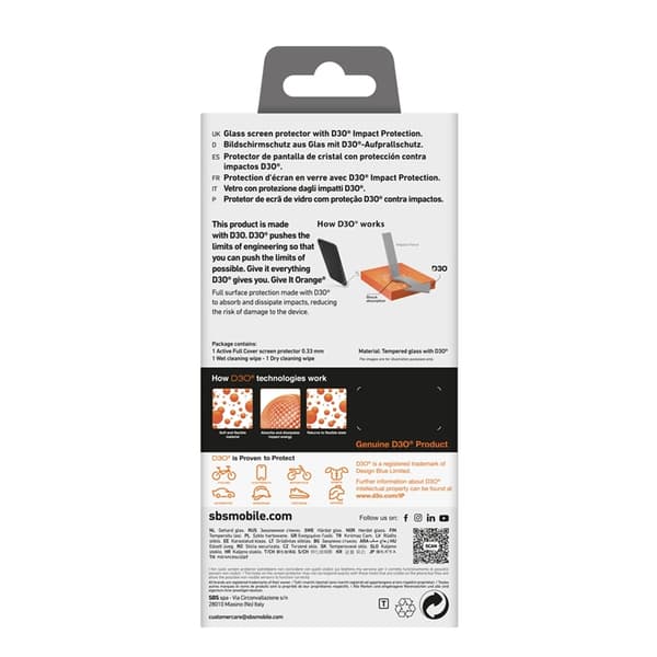 SBS iPhone 16 Plus/15 Plus Karkaistu lasinen näytönsuoja D30 - Musta