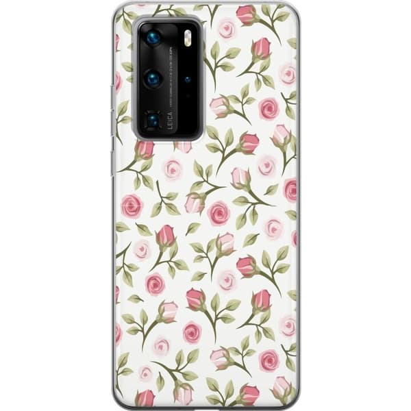 Telefontaske til Huawei P40 Pro med blomster