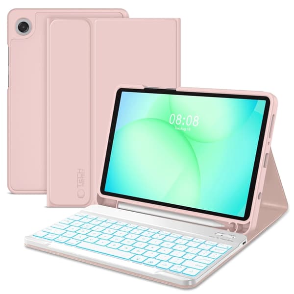 Tech-Protect Galaxy Tab A9 Tastaturetui - Lyserød