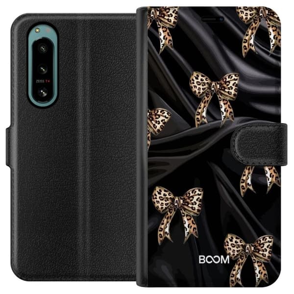Plånboksfodral till Sony Xperia 5 IV med Leopard Bow