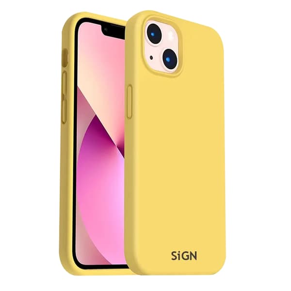 SiGn iPhone 14 Plus Etui Flydende Silikone - Gul