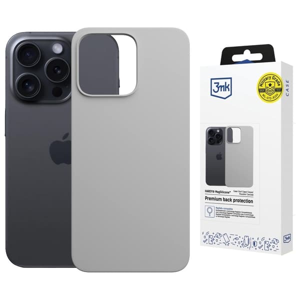 3MK Telefontaske til iPhone 16 Pro Max MagSafe Hardy Silikone - Titanium