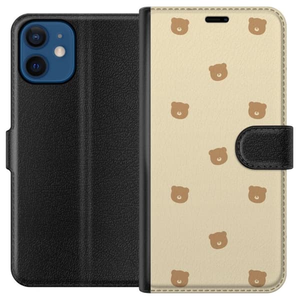 Apple iPhone 12 mini tegnebog med bjørnemønster