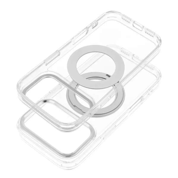 Mobilskal Magafe iPhone 17 Pro Frame Circle med Stand - Transparent