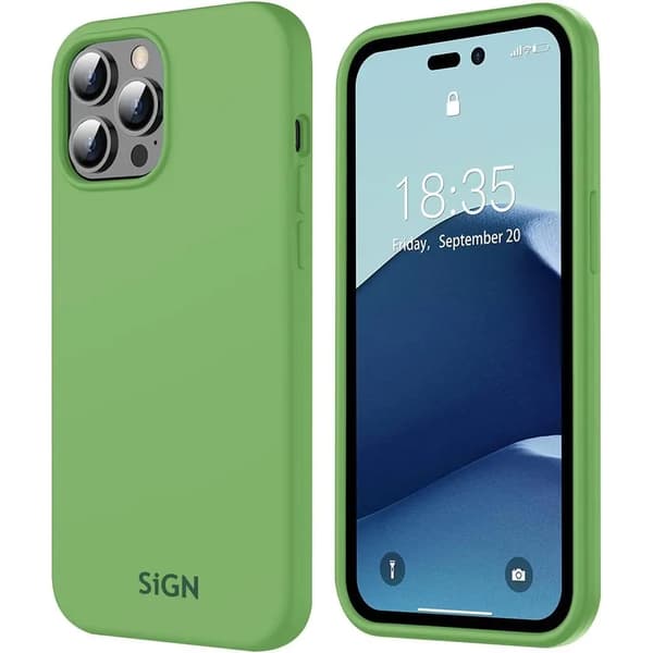 Sign iPhone 14 Pro Etui Flydende Silikone - Jade Grøn