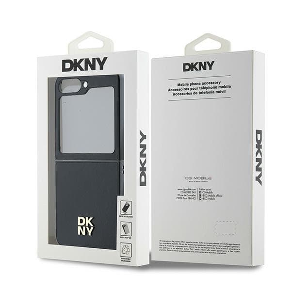DKNY Telefontaske til Galaxy Z Flip 6 MagSafe Matal Stack Logo - Sort