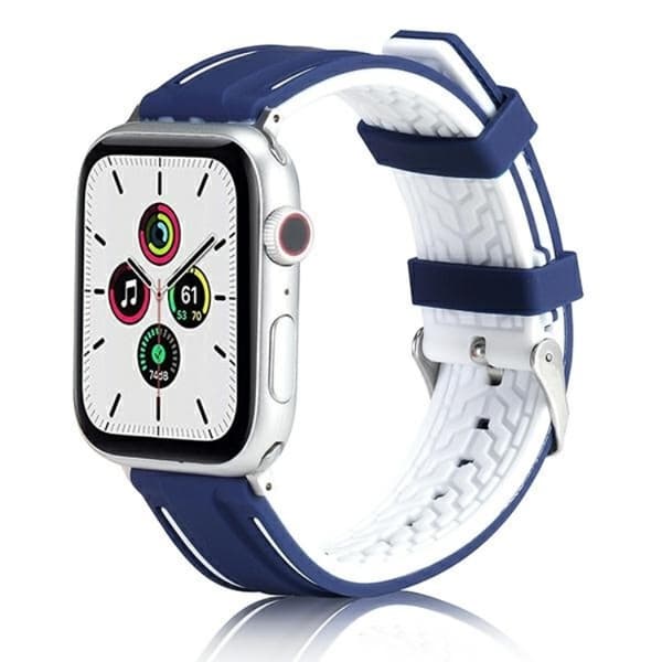 Beline Apple Watch (38/40/41mm) Armbånd Solid Silikone - Navy/Hvid