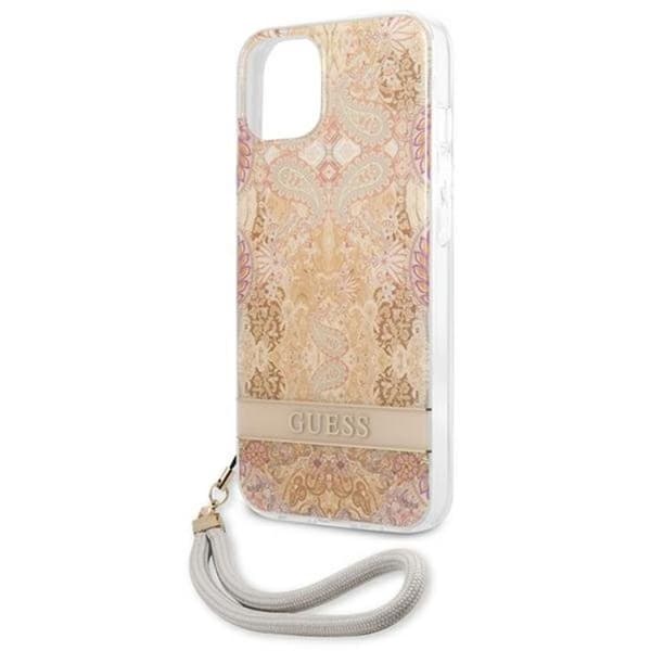 Guess iPhone 13 Mini Etui Blomsterrem - Guld