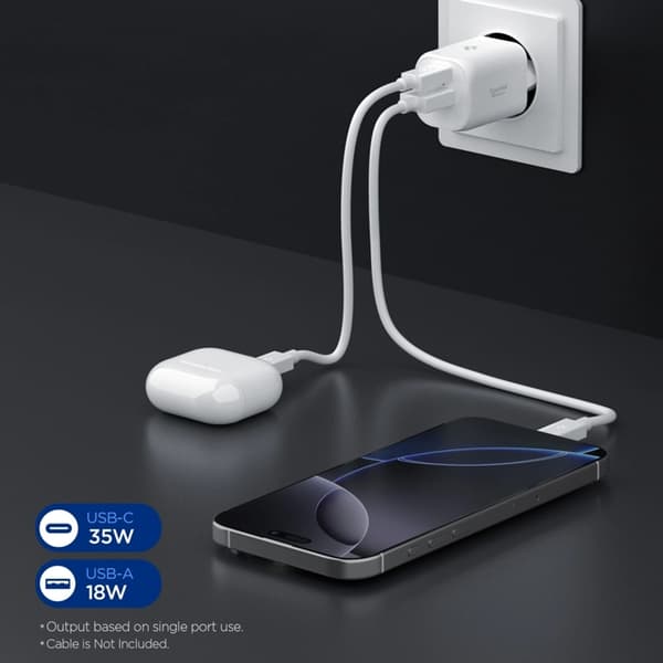 Spigen 2-Port Netværksoplader 35W ESSENTIAL EE352EU