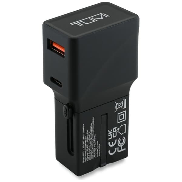 TUMI Rejseopladeradapter 25W USB-C/USB-A - Sort