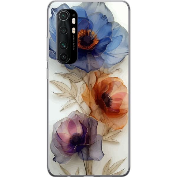 Telefontaske til Xiaomi Mi Note 10 Lite med silkeblomster