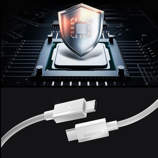Spigen USB-C til USB-C Kabel EB6015CC Essential 1.5m 60W - Hvid