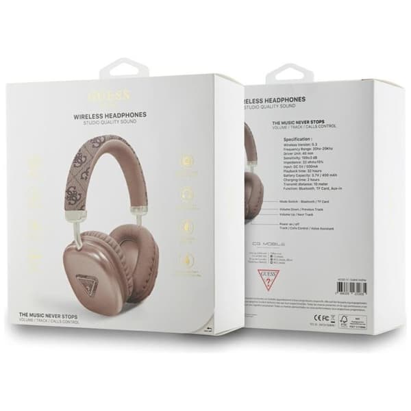 Guess Over-Ear Hörlurar Bluetooth 5.3 4G Triangle Logo