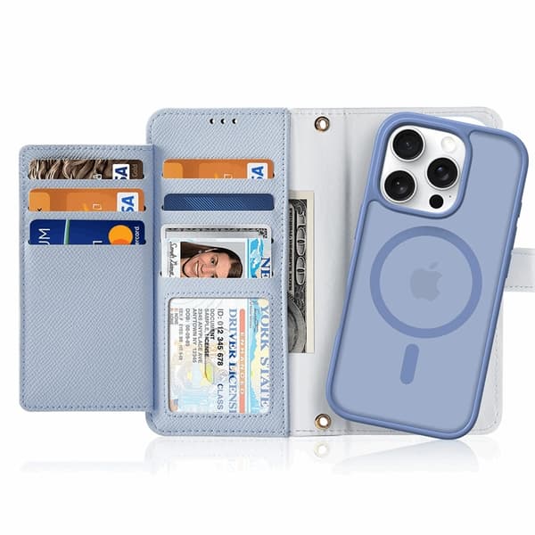 Dux Ducis iPhone 16 Pro Max Plånboksfodral Lawa Läder - Blå