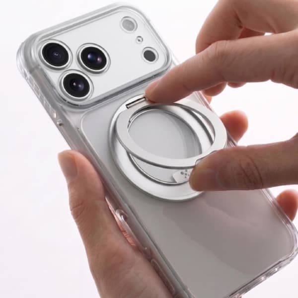 AmazingThing Mobilskal För iPhone 18 Pro/17 Pro Magsafe Rotating Ring - Clear