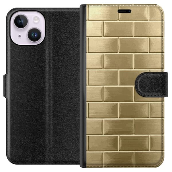 Pung Taske til Apple iPhone 15 med gyldne mursten