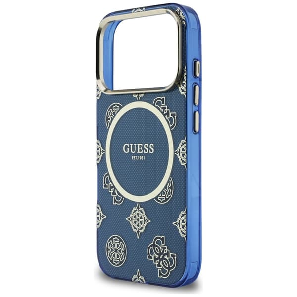 Guess Mobilskal För iPhone 17 Pro Max MagSafe IML Peony Dot - Blå