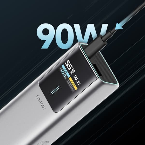 Cuktech Powerbank 10000mAh 150W USB-C USB-A - Grå