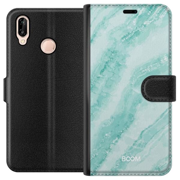 Pung Taske til Huawei P20 lite med Mint Marmor