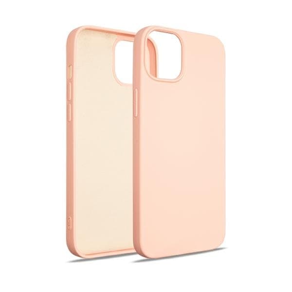 Beline iPhone 15 Plus silikonikuori - ruusukulta