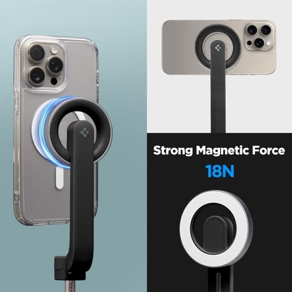 Spigen Magsafe Selfie Stick Bluetooth Stativ S571W - Sort
