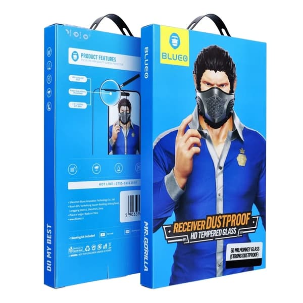 BlueO iPhone 17 Pro karkaistu lasinen näytönsuoja pölytiivis Mr. Monkey