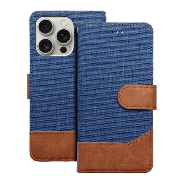 iPhone 16 Pro Pung Etui Jeans - Blå