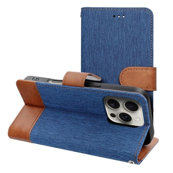 iPhone 16 Plus Pung Etui Jeans - Blå