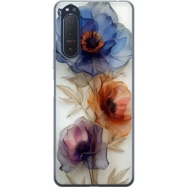 Mobiletui til Sony Xperia 5 II med Silke Blomster