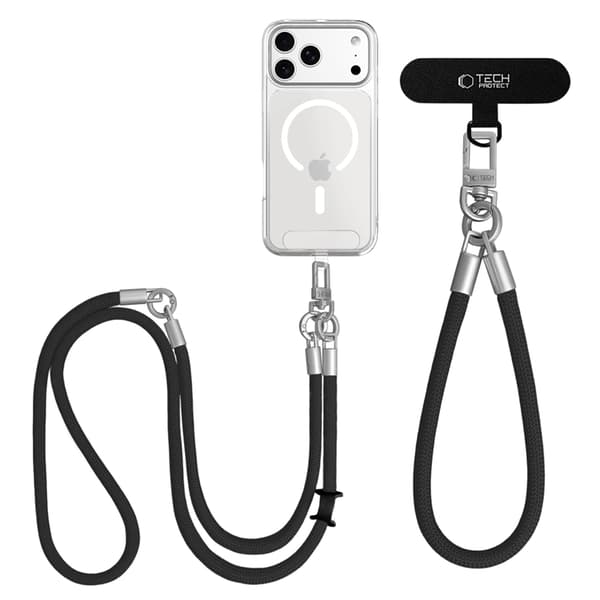 Tech-Protect Mobilrem Crossbody Og Wrist C10S - Sort/Titanium