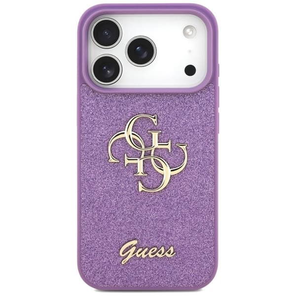 Guess Mobilskal till iPhone 17 Pro Fixed Glitter Big 4G - Lilac
