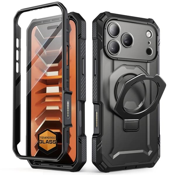 SupCase-puhelinkotelo iPhone 18 Pro/17 Pro Magsafe Grip Pro - Musta