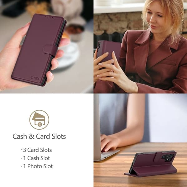 Tech-Protect Galaxy A17 4G/5G Plånboksfodral - Mulberry