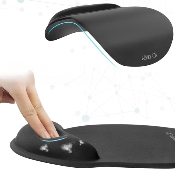 Tech-Protect Mousepad A200 med Gel Handledsstöd - Svart