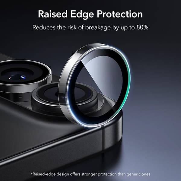 ESR iPhone 17/16 Plus/16 objektivdæksel hærdet glas - sort